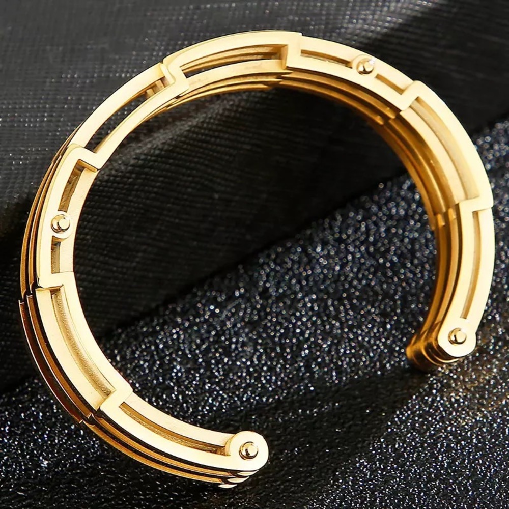 12mm Stainless Steel Open Bangle Bracelet - Picture 3 of 3